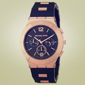 Michael Kors MK6173 Wyatt Black & Rose Gold